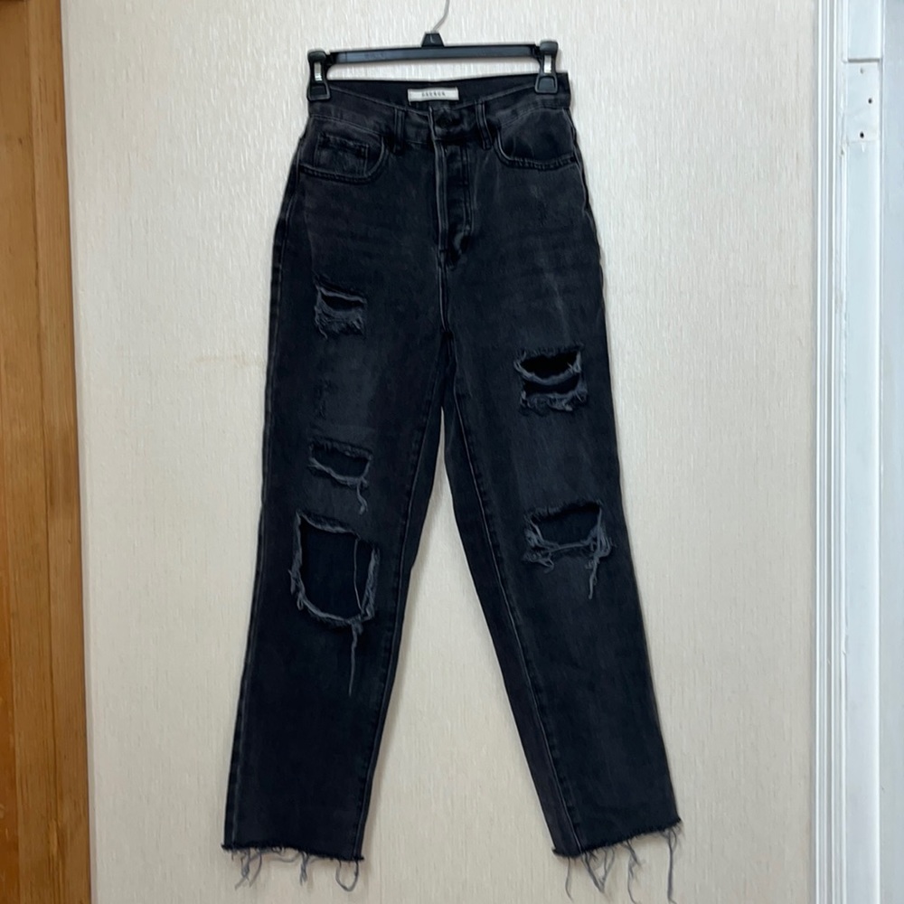 PacSun Women’s Black High Waisted Straight Leg Jeans, size 23